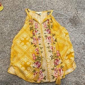 Yellow Floral Tank Top